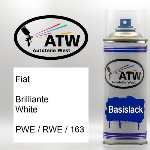 Fiat, Brilliante White, PWE / RWE / 163: 400ml Sprühdose, von ATW Autoteile West.
